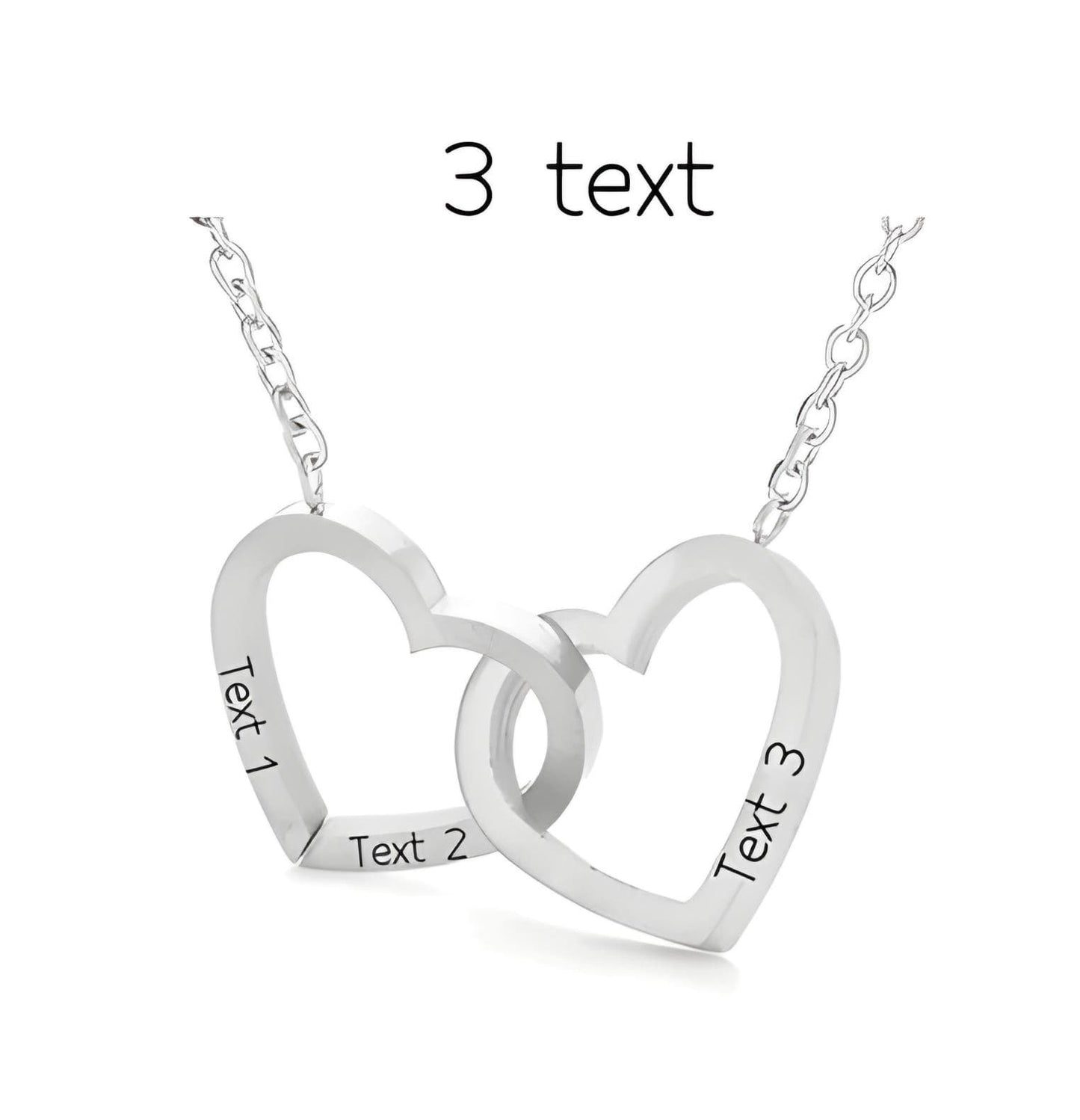 Custom Engraved Name Two Hearts Necklace