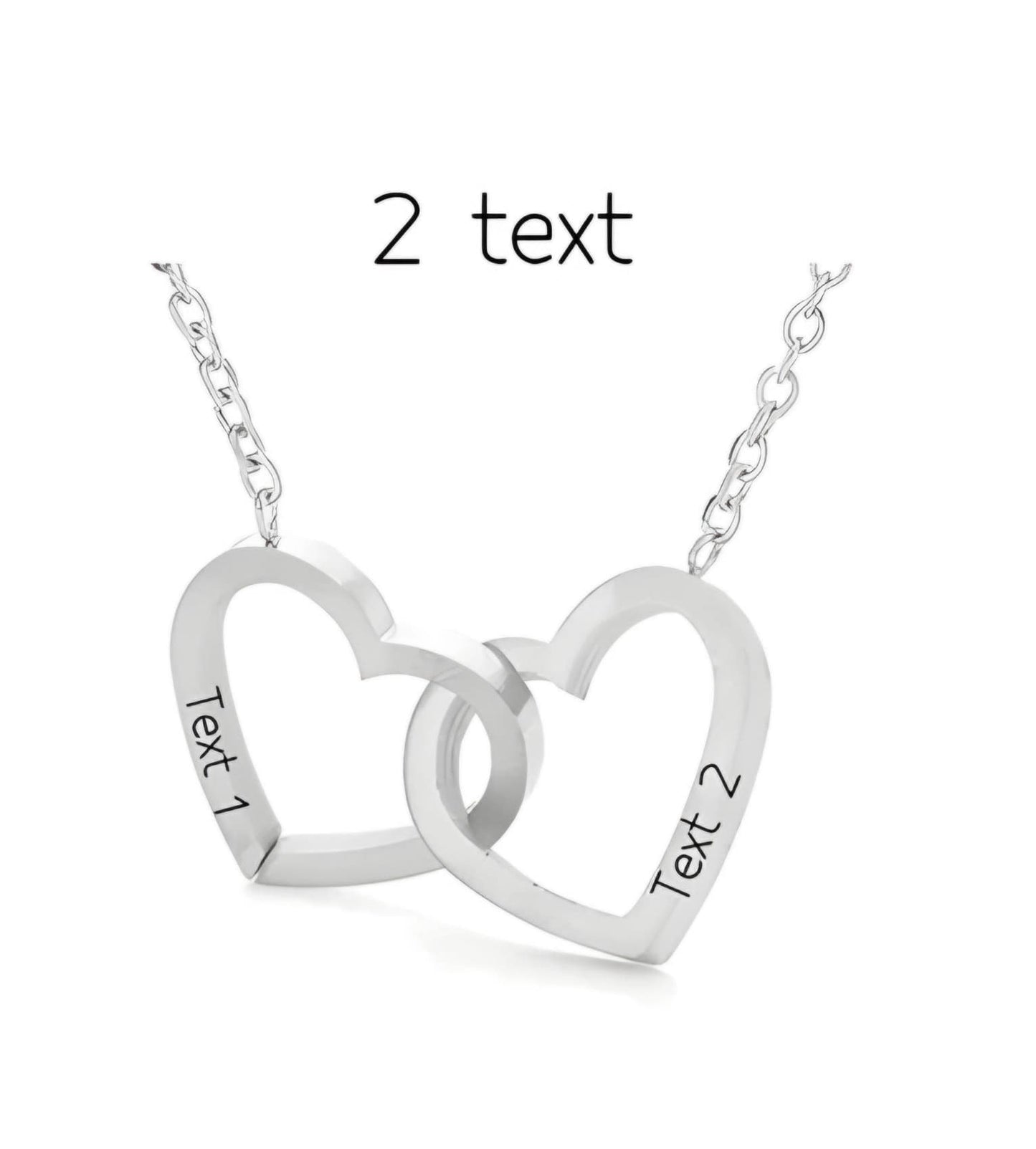 Custom Engraved Name Two Hearts Necklace