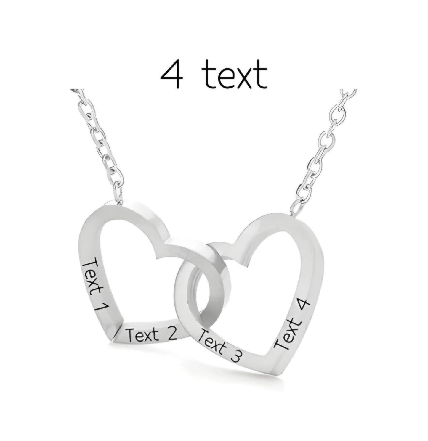 Custom Engraved Name Two Hearts Necklace