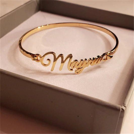 Personalized Name Bangle Bracelet